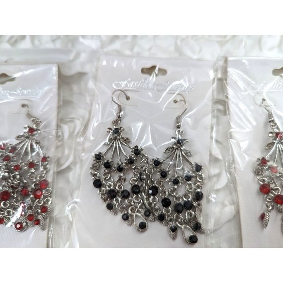 6 Assorted rhinestone dangle earrings NEW - Picture 9 of 10